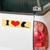 IK HOU VAN KATTEN BUMPERSTICKER (Op Truck)