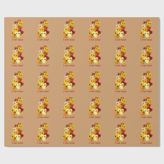 Ik hou van katten cadeaupapier (Vlak)