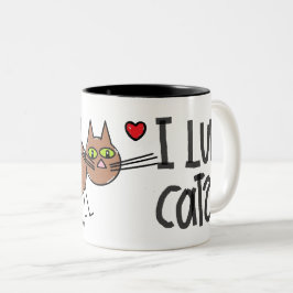 IK HOU VAN KATTEN CARTOON KAT MOK