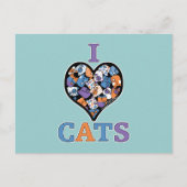 Ik hou van katten - collage hart briefkaart (Voorkant)
