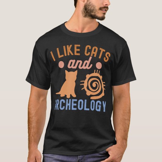 Ik hou van katten en archeologie, archeologie lief t-shirt (Voorkant)
