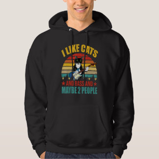 Ik hou van katten en bas en misschien 2 mensen git hoodie