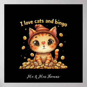Ik hou van katten en Bingo Perfect Combo Bingo Lie Poster