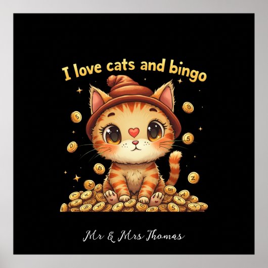 Ik hou van katten en Bingo Perfect Combo Bingo Lie Poster (Voorkant)
