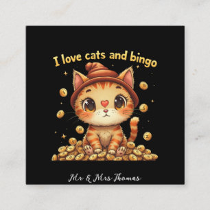 Ik hou van katten en Bingo Perfect Combo Bingo Lie Vierkante Visitekaartje