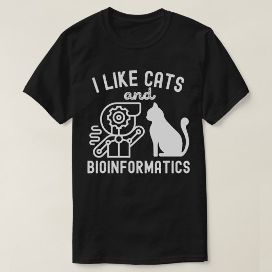 Ik hou van katten en bio-informatica t-shirt (Design voorkant)