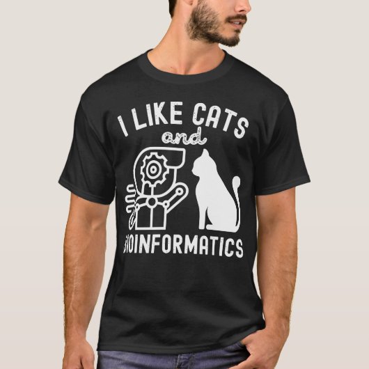 Ik hou van katten en bio-informatica t-shirt (Voorkant)