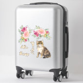 Ik hou van katten en bloemen meisje sticker (Koffer)
