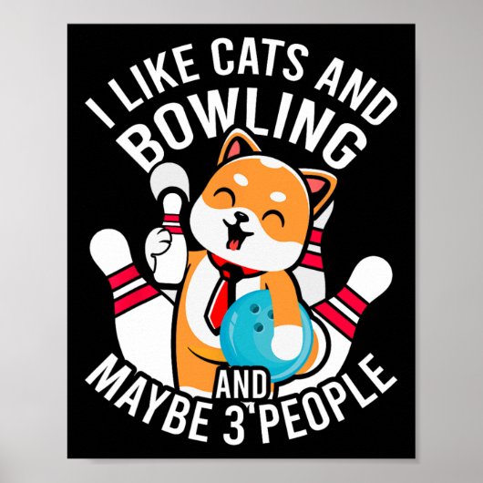 Ik hou van katten en Bowling en misschien 3 mensen Poster (Voorkant)