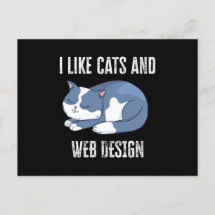 Ik hou van katten en cadeau voor webdesign briefkaart
