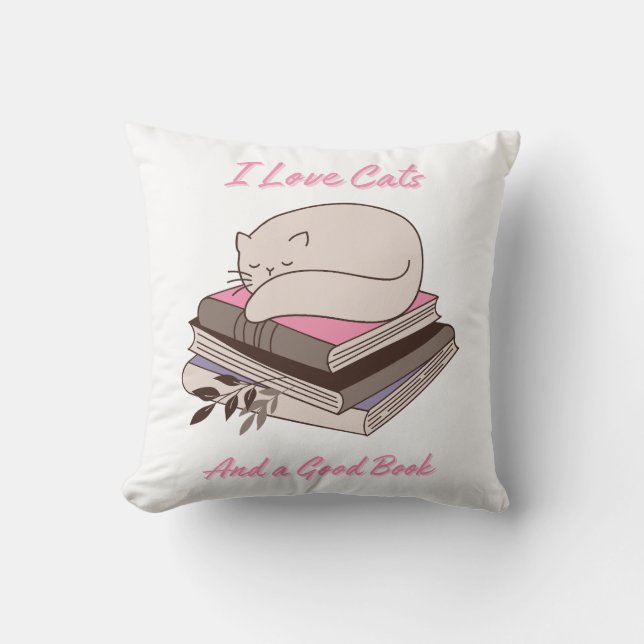 Ik hou van katten en een goed boek kussen (Voorkant)