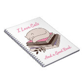 Ik hou van katten en een goed boek notitieboek (Rechterzijde)