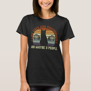 Ik hou van katten en fotografie en misschien 3 men t-shirt