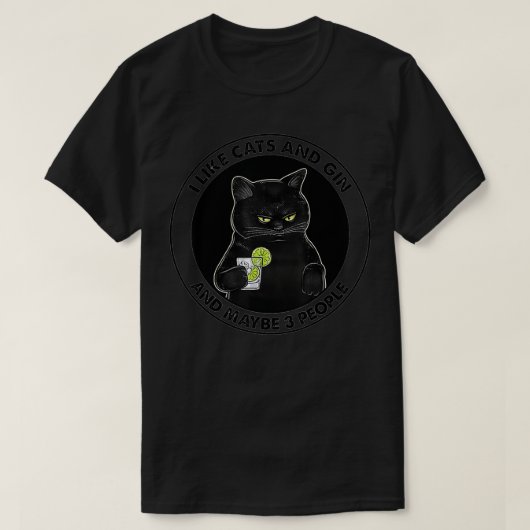 Ik hou van katten en geiten en misschien 3 mensen t-shirt (Design voorkant)