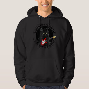 Ik hou van katten en gitaar en misschien 3 mensen  hoodie