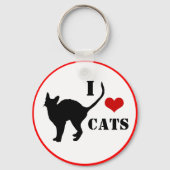 Ik hou van katten en hart met zwarte kat, Kitten Sleutelhanger (Achterkant)