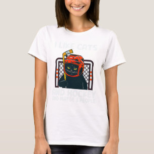 Ik Hou Van Katten En Hockey En Misschien 3 Mensen T-shirt