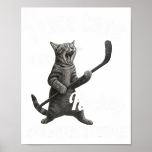 Ik Hou Van Katten En Hockey Misschien 3 Mensen Gra Poster