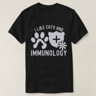 Ik hou van katten en immunologie t-shirt