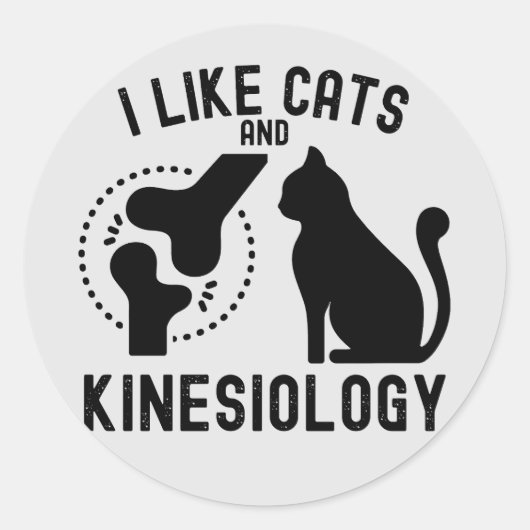 Ik hou van katten en kinesiologie ronde sticker (Voorkant)