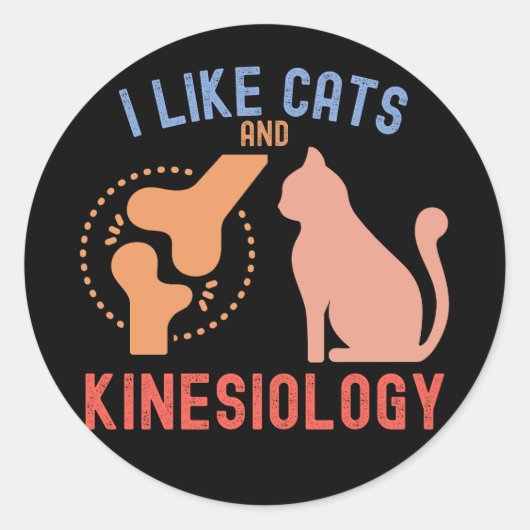 Ik hou van katten en kinesiologie ronde sticker (Voorkant)