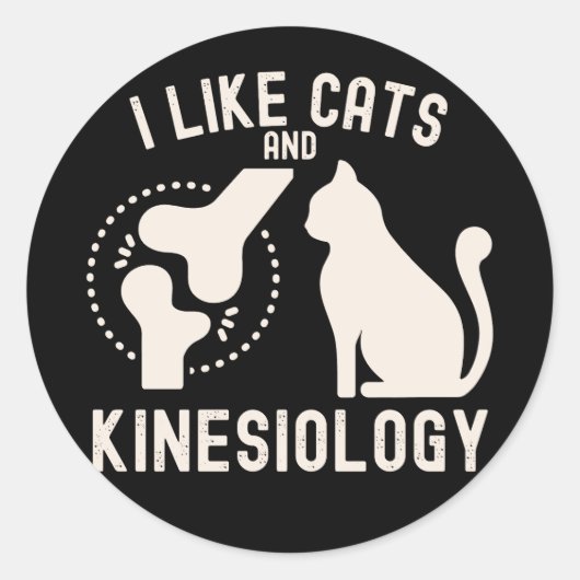Ik hou van katten en kinesiologie ronde sticker (Voorkant)