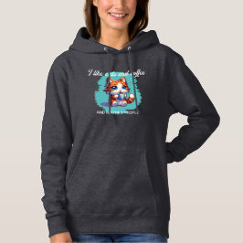 Ik hou van katten en koffie cartoon stijl hoodie