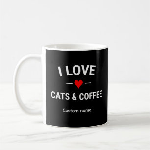 Ik hou van katten en koffie Schattige op maat gema Koffiemok