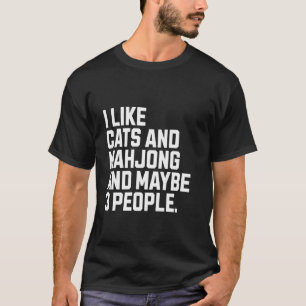 Ik hou van katten en mahjong kattenliefhebber grap t-shirt