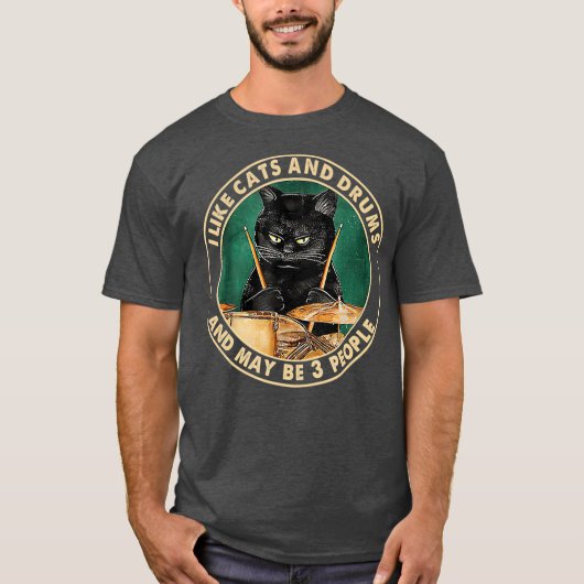 Ik hou van katten en mannetjes en misschien 3 volk t-shirt (Voorkant)