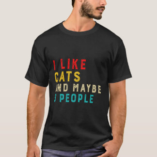 Ik hou van katten en misschien 3 mensen t-shirt