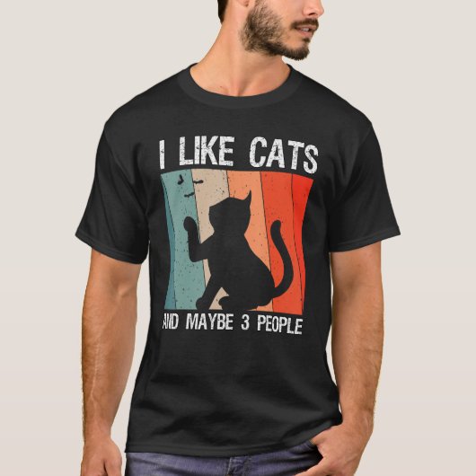Ik hou van katten en misschien drie mensen die 1 k t-shirt (Voorkant)