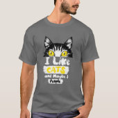 Ik hou van katten en misschien drie mensen die gra t-shirt (Voorkant)