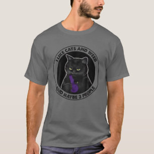 Ik hou van katten en onkruid en misschien 3 mensen t-shirt