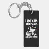 Ik hou van katten en piano vrouwen muzikant piano  sleutelhanger (Voorkant Links)