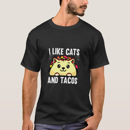 Ik Hou Van Katten En Tacos Kat T-shirt (Voorkant)