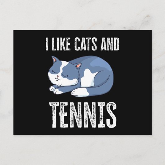 Ik hou van katten en tennis cadeau briefkaart (Voorkant)