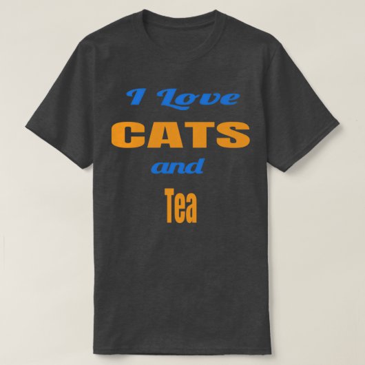 Ik hou van katten en thee t-shirt (Design voorkant)