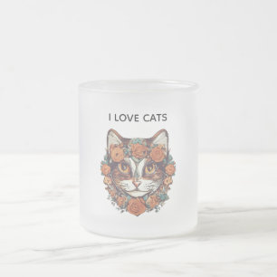 IK HOU VAN KATTEN EN VERBAZINGWEKKENDE KUNST CAT MATGLAS KOFFIEMOK