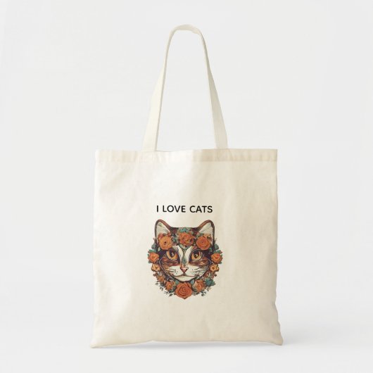 IK HOU VAN KATTEN EN VERBAZINGWEKKENDE KUNST | CAT TOTE BAG (Voorkant)