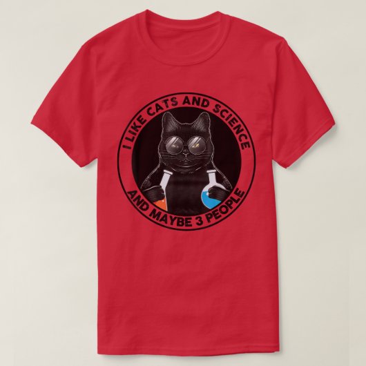 Ik hou van katten en wetenschap en misschien 3 men t-shirt (Design voorkant)