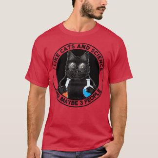 Ik hou van katten en wetenschap en misschien 3 men t-shirt