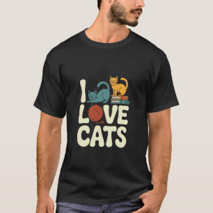 Ik hou van katten garen enthousiasteling Boekenlie T-shirt