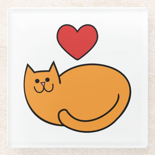 Ik hou van katten glazen onderzetter (Voorkant)