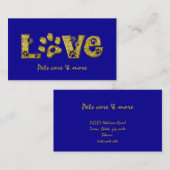 Ik hou van katten - goud visitekaartje (Voorkant / Achterkant)