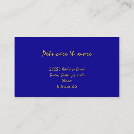 Ik hou van katten - goud visitekaartje (Achterkant)