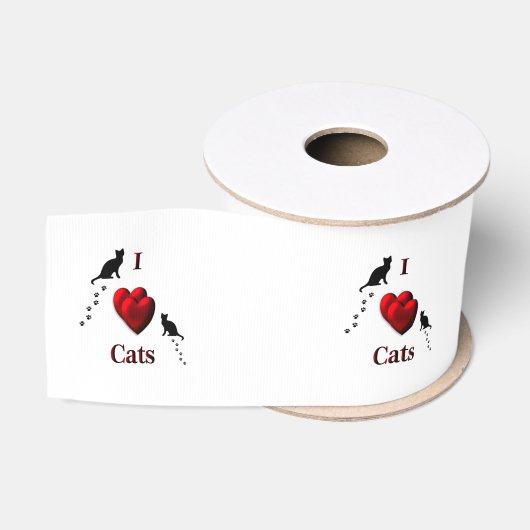 Ik hou van katten grosgrain lint (Spoel)