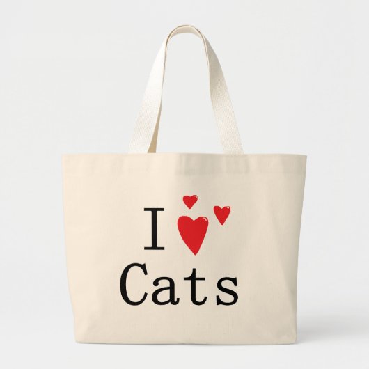Ik hou van katten grote tote bag (Voorkant)