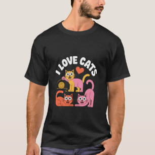 Ik hou van katten hart garen cute snorharen t-shirt