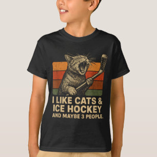 Ik Hou Van Katten IJshockey En Misschien 3 Mensen T-shirt